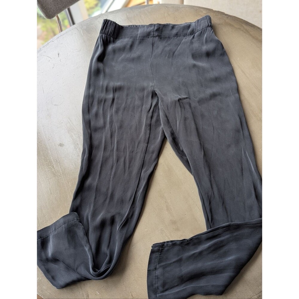 Black Silk Pull-on Pants XS